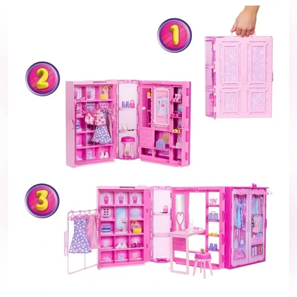 NIB Barbie Dream Closet Toy Play Set. Doll Included